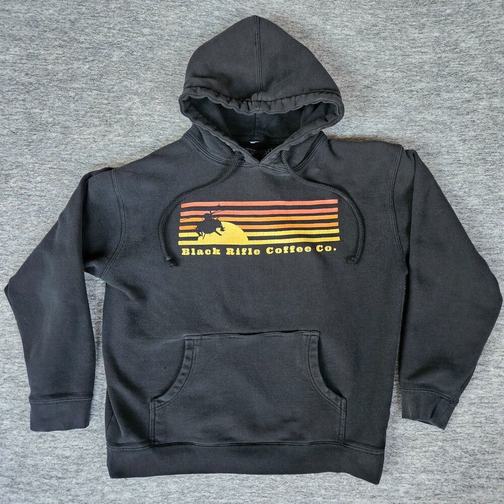 Black Rifle Coffee Company Black Hoodie Men’s Medium Graphic Helicopter Army